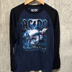 AC/DC We Salute You Black and Navy Graphic Long Sleeve - M